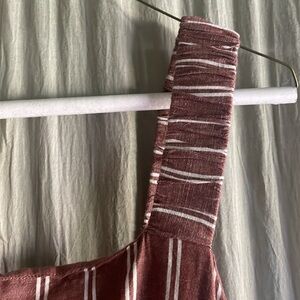 Pact cotton and linen maxi dress, striped with pockets size large